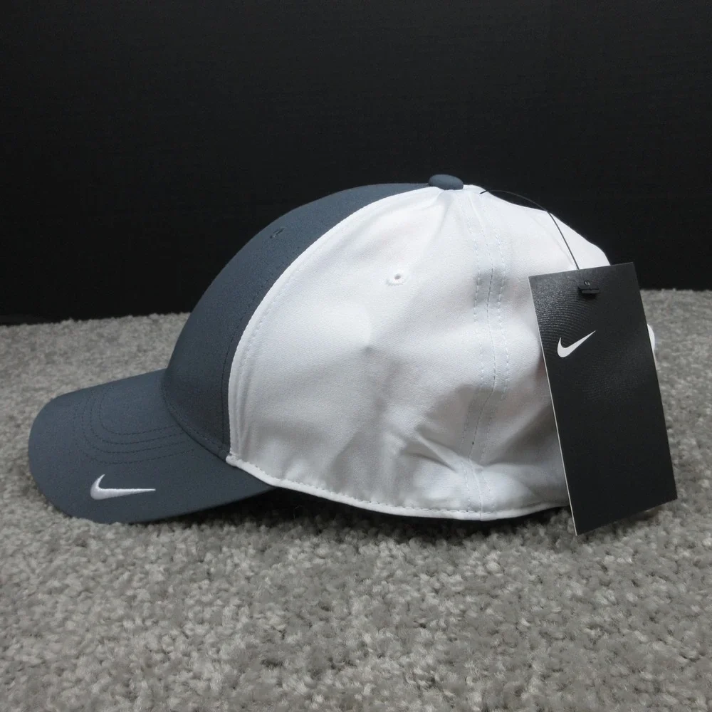 Nike Hat Cap Mens Strap Back Gray White Legacy 91 Drifit Baseball Running NEW